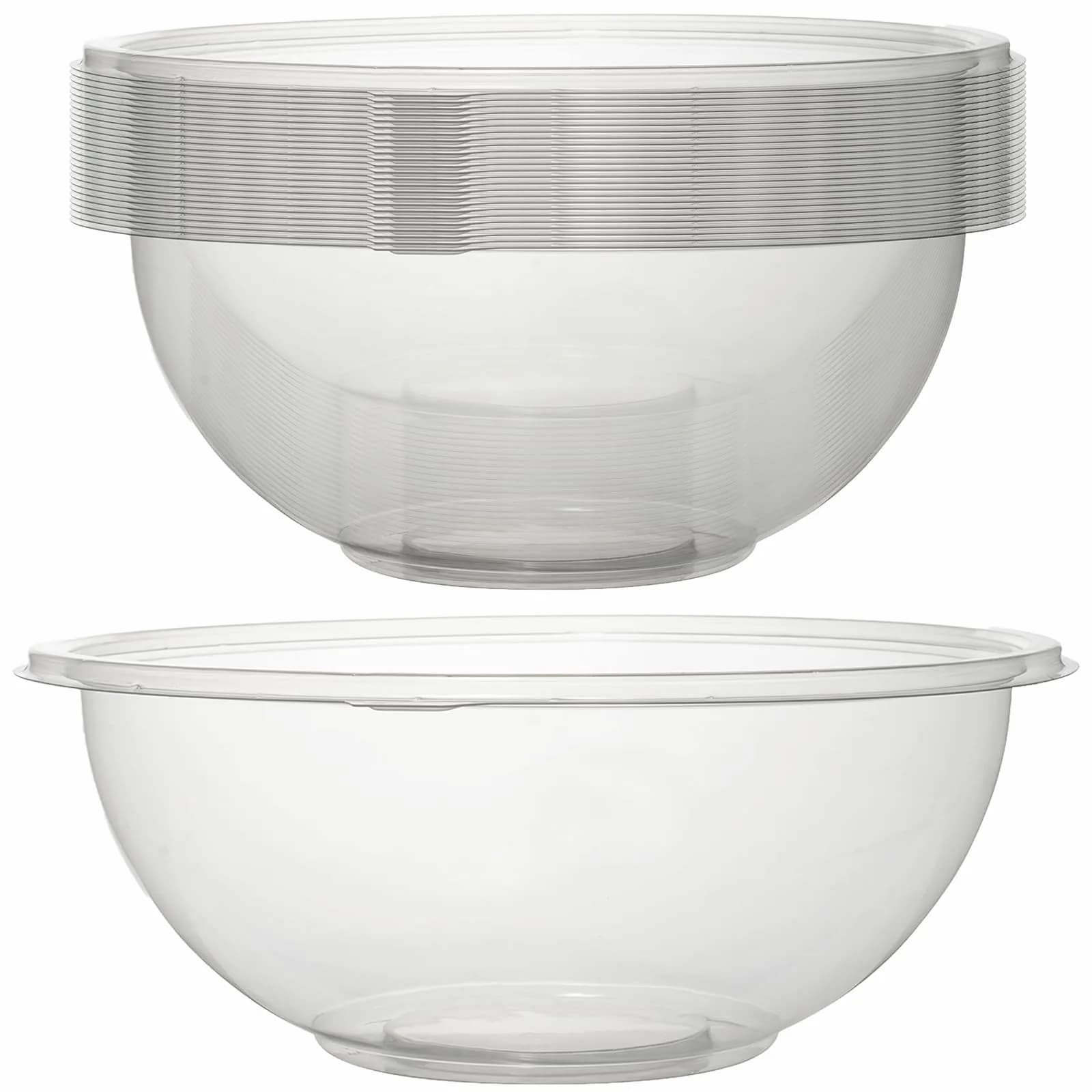 Super Bowl Clear 80 Oz. Salad Bowl PET 25 Pieces | Heavy Duty Recyclable Plastic - main product image