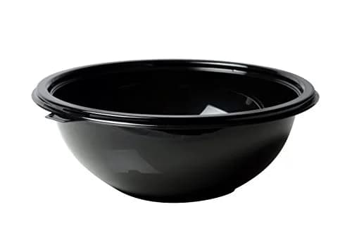 Super Bowl Black 80 Oz. Salad Bowl PET 25 Pieces | Heavy Duty Recyclable Plastic thumbnail 1