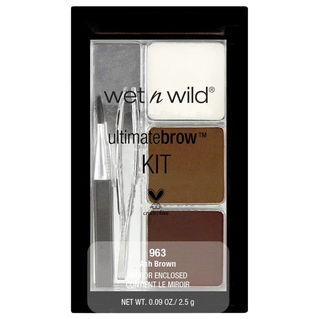 wet n wild Ultimate Brow Kit, Ash Brown | Mini Brow Salon in a Compact - main product image