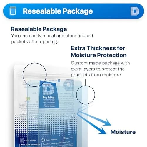 Dry & Dry Silica Gel Packets 3 Gram | Rechargeable Moisture Absorbers for Food & Electronics thumbnail 7
