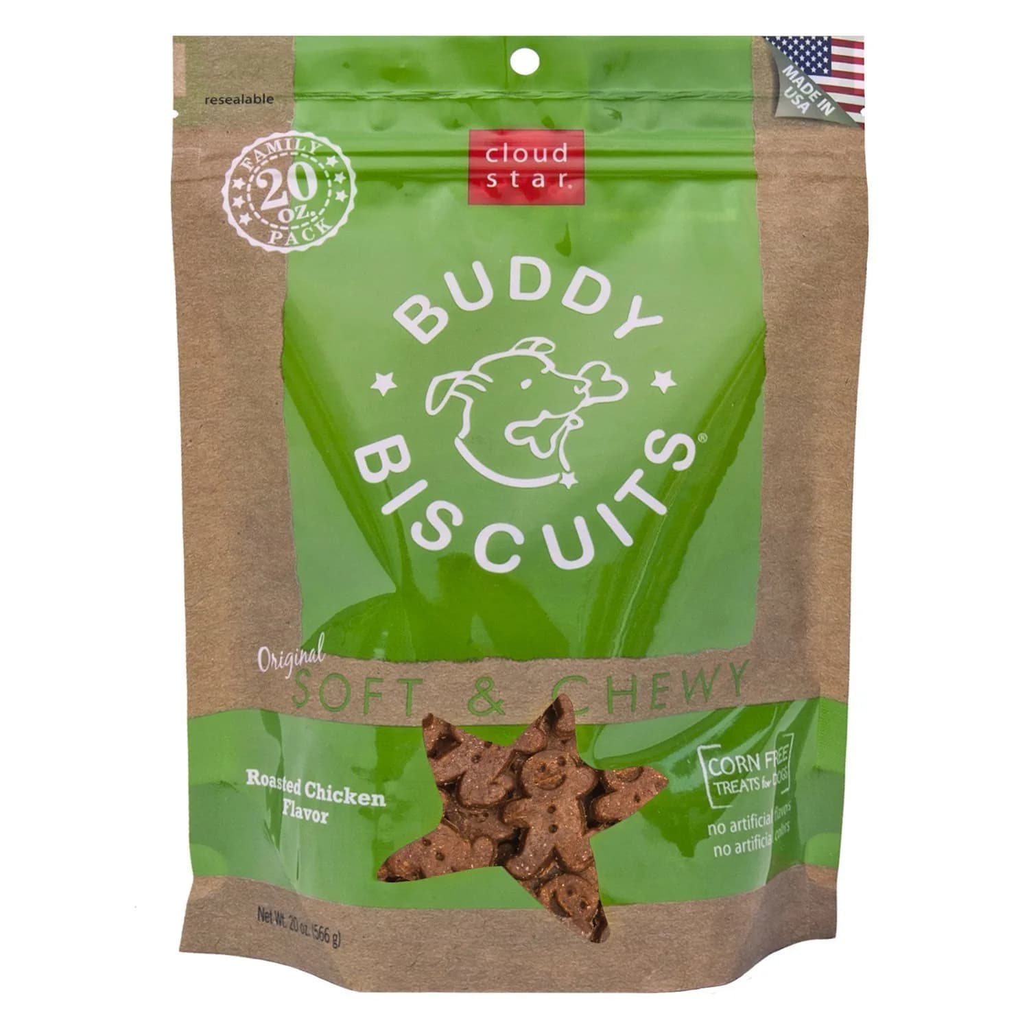 Buddy Biscuits Soft & Chewy Dog Treats with Roasted Chicken 20 oz | Healthy, Oven Baked in USA