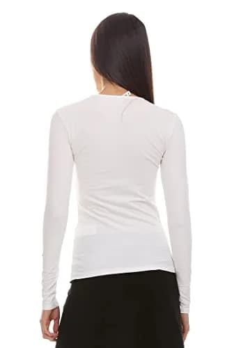 KIKI RIKI Women’s Cotton Long Sleeve Shell T-Shirt Style 12528 Black Large | Full Coverage, Comfortable Layering thumbnail 4