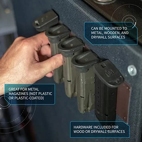 Gun Storage Solutions Magazine Mount | Magnetic Magazine Organizer for Metal Surfaces (1 Piece) thumbnail 3