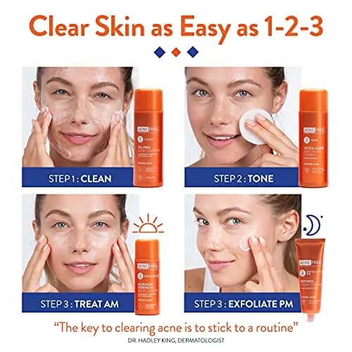 AcneFree Severe Acne 24 Hour Clearing System for stubborn acne | 4 Step Routine Kit with Benzoyl Peroxide & Retinol thumbnail 4