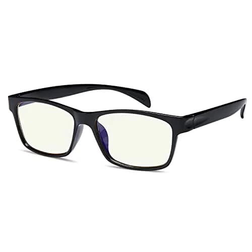 Gamma Ray Optics Blue Light Blocking Gaming Glasses w/Amber Tint & Anti Glare UV 53mm (2.1 in) — 0.00x