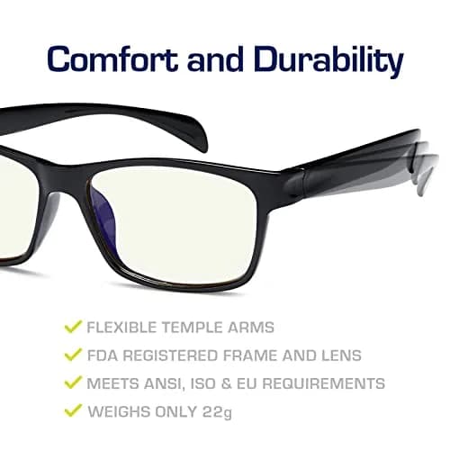 Gamma Ray Optics Blue Light Blocking Gaming Glasses w/Amber Tint & Anti Glare UV 53mm (2.1 in) thumbnail 4