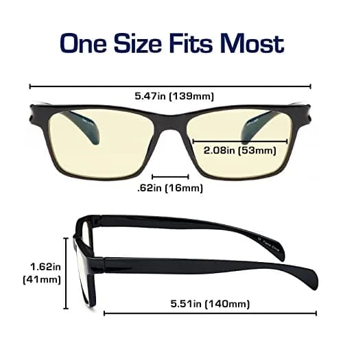 Gamma Ray Optics Blue Light Blocking Gaming Glasses w/Amber Tint & Anti Glare UV 53mm (2.1 in) thumbnail 3