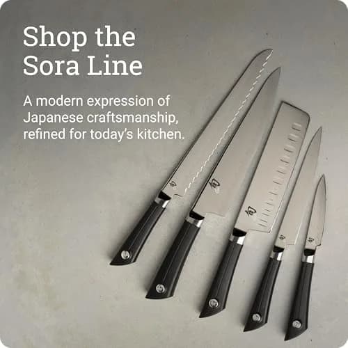 Shun Sora 6" Chef's Knife | Japanese VG10 Steel Edge, Full Tang, Balanced Handle thumbnail 6