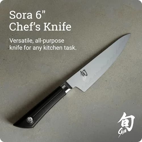 Shun Sora 6" Chef's Knife | Japanese VG10 Steel Edge, Full Tang, Balanced Handle thumbnail 2