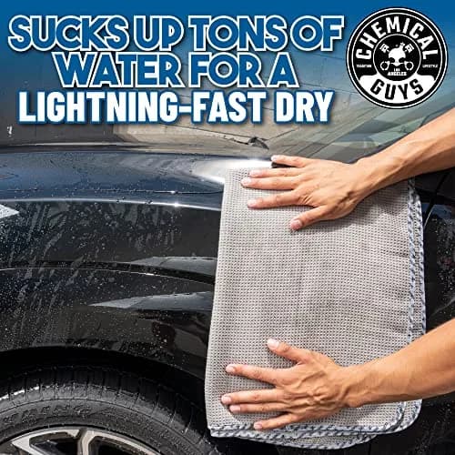 Chemical Guys Waffle Weave Gray Matter Microfiber Drying Towel 63cm x 91cm (25"x 36") | Scratch-Free Drying for Cars thumbnail 6