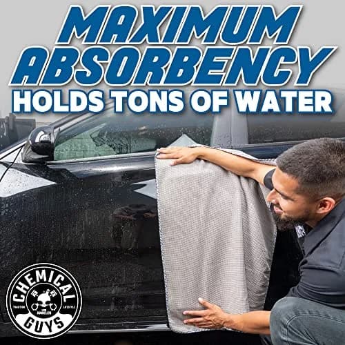 Chemical Guys Waffle Weave Gray Matter Microfiber Drying Towel 63cm x 91cm (25"x 36") | Scratch-Free Drying for Cars thumbnail 8