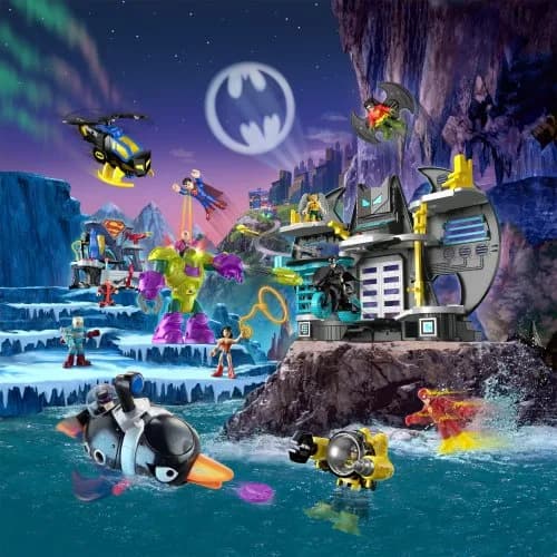 Imaginext Super Friends Batcave Playset with Batman & Robin Figures | Battery-Operated Interactive Toy thumbnail 5