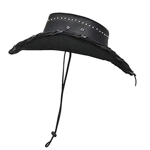 Bullhide Leather Collection Men's Iron Road Cowboy Hat 3 3/8" Brim, Black, Medium thumbnail 6