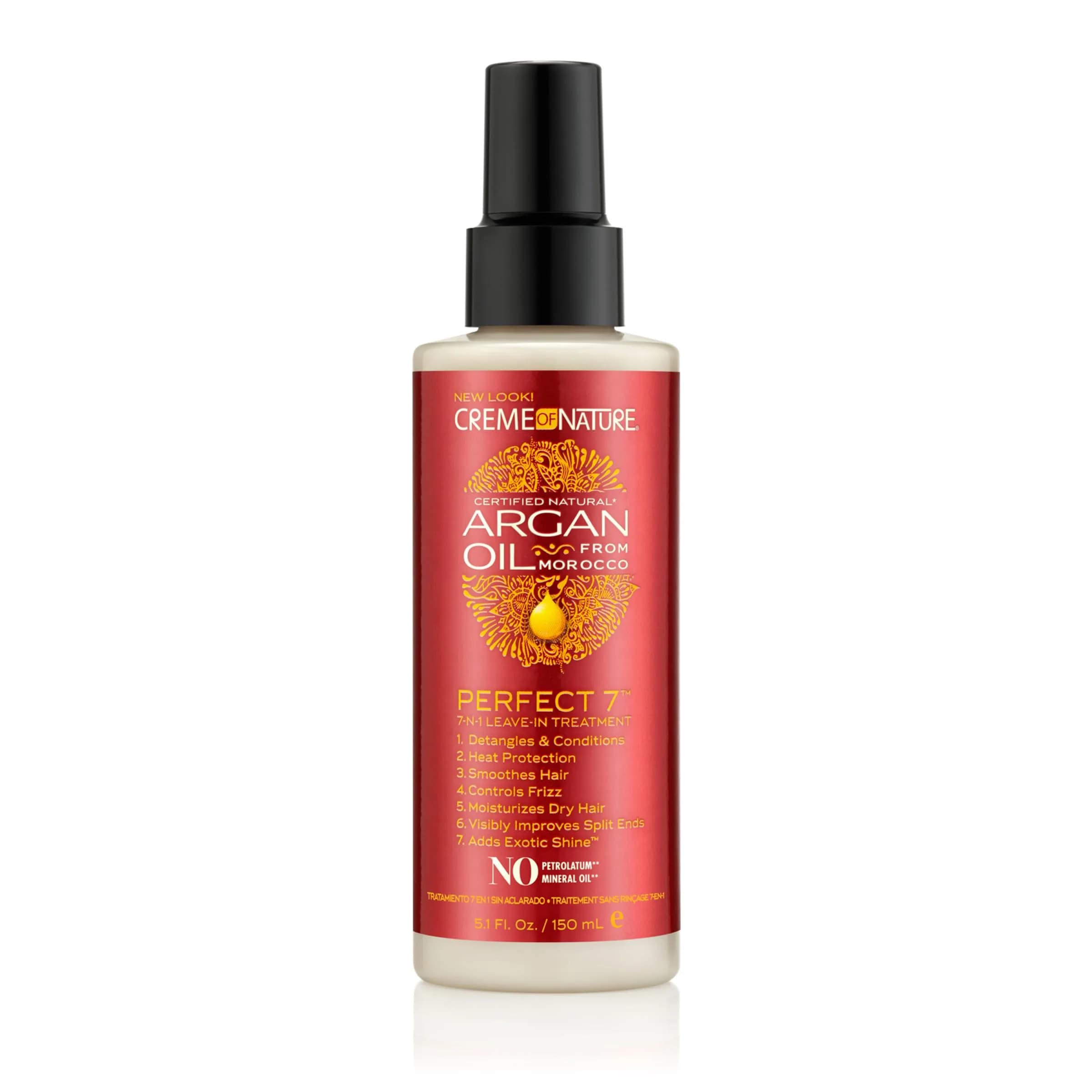 Creme of Nature Argan Oil from Morocco Perfect 7 7-in-1 Leave-in, 5.1 fl oz | Nourishing, Frizz Control & Heat Protection — RED