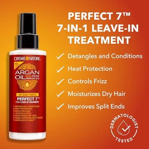 Creme of Nature Argan Oil from Morocco Perfect 7 7-in-1 Leave-in, 5.1 fl oz | Nourishing, Frizz Control & Heat Protection thumbnail 4