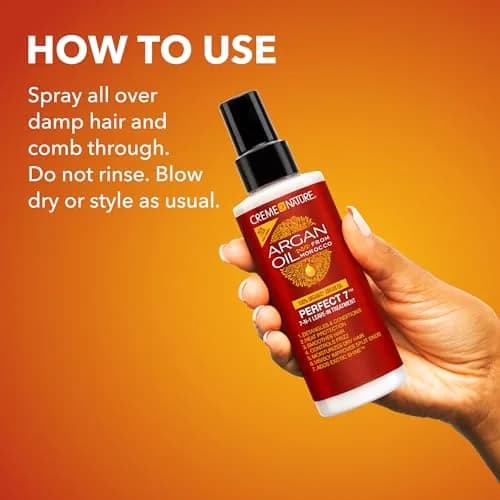 Creme of Nature Argan Oil from Morocco Perfect 7 7-in-1 Leave-in, 5.1 fl oz | Nourishing, Frizz Control & Heat Protection thumbnail 6