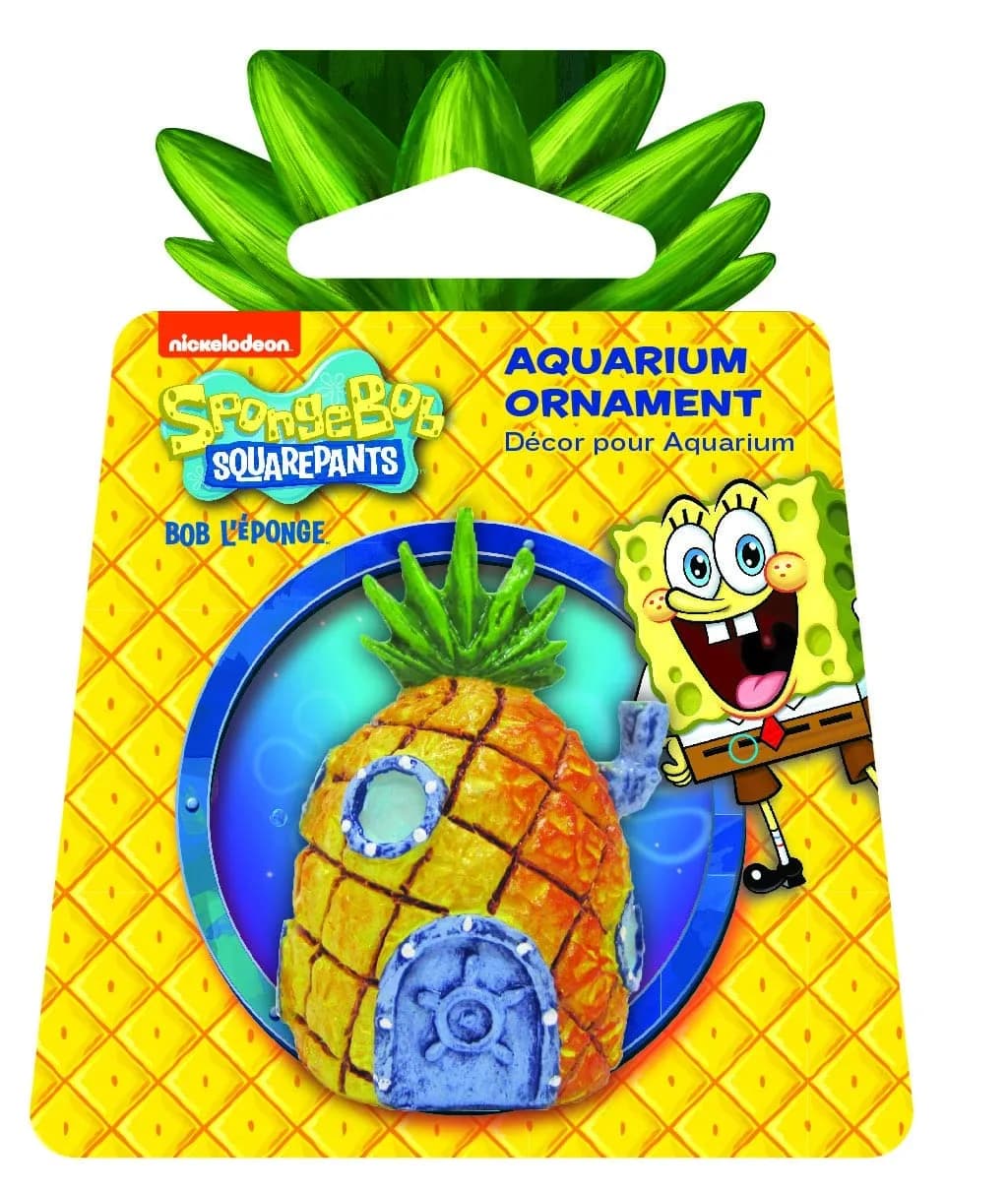 Penn-Plax SpongeBob Pineapple Home Aquarium Decor, Mini | Safe Resin Fish Tank Ornament for Betta & Desktop Aquariums - main product image