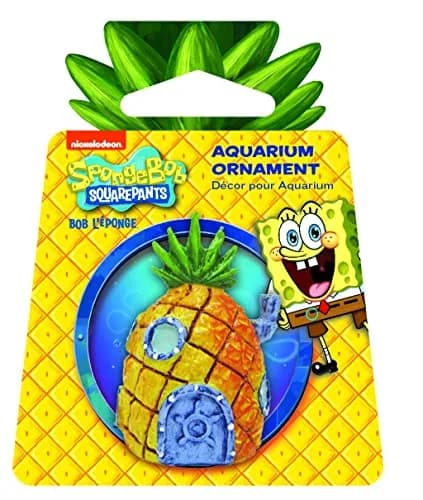 Penn-Plax SpongeBob Pineapple Home Aquarium Decor, Mini | Safe Resin Fish Tank Ornament for Betta & Desktop Aquariums thumbnail 1