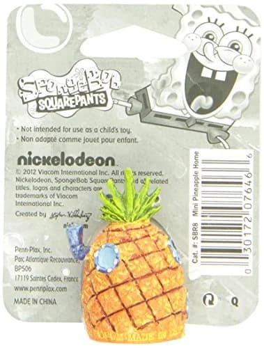 Penn-Plax SpongeBob Pineapple Home Aquarium Decor, Mini | Safe Resin Fish Tank Ornament for Betta & Desktop Aquariums thumbnail 2