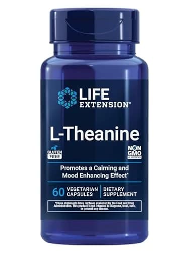 Life Extension L-Theanine 200 mg | Supports Relaxation & Mood, Vegetarian, Gluten-Free, Non-GMO, 60 Capsules thumbnail 1