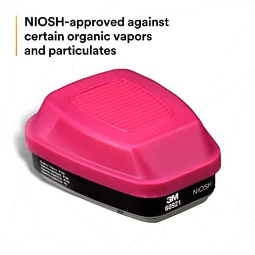 3M P100 Respirator Cartridge/Filter 60921 | NIOSH Approved, 1 Pair, OV/P100, Magenta/Black thumbnail 3