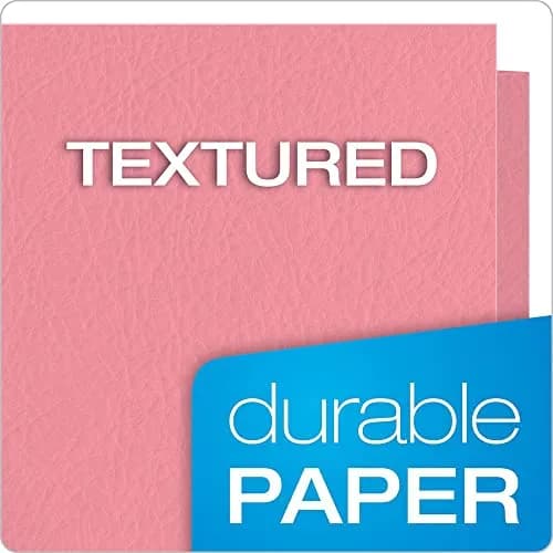 Oxford Twin-Pocket Folders Textured Paper Letter Size Pink | Holds 100 Sheets thumbnail 4