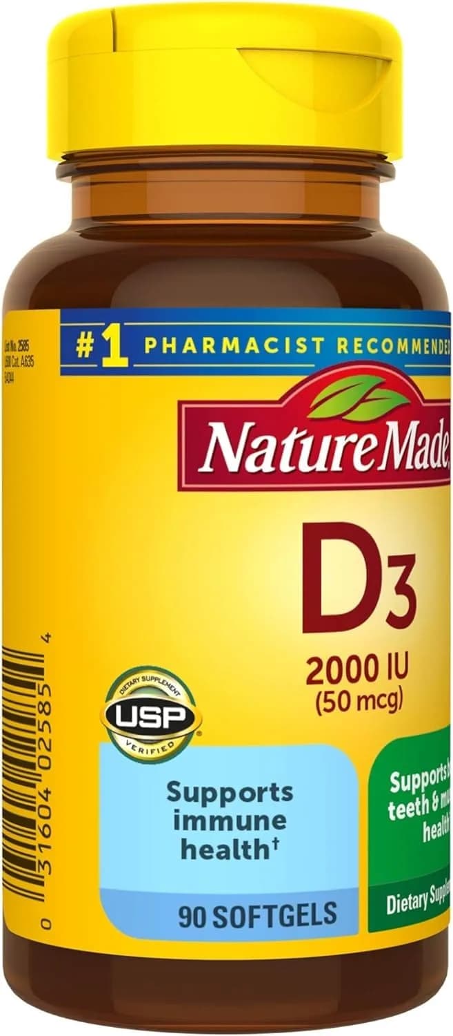 Nature Made Vitamin D3 2000 IU Liquid Softgels 180 Count (90 ea x 2) | USP-Verified Bone & Immune Support - view 5