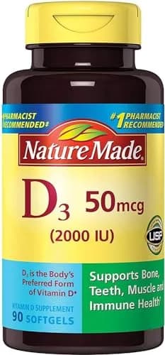 Nature Made Vitamin D3 2000 IU Liquid Softgels 270 Count (90 ea Pack of 3) | Supports Bone, Muscle & Immune Health thumbnail 1
