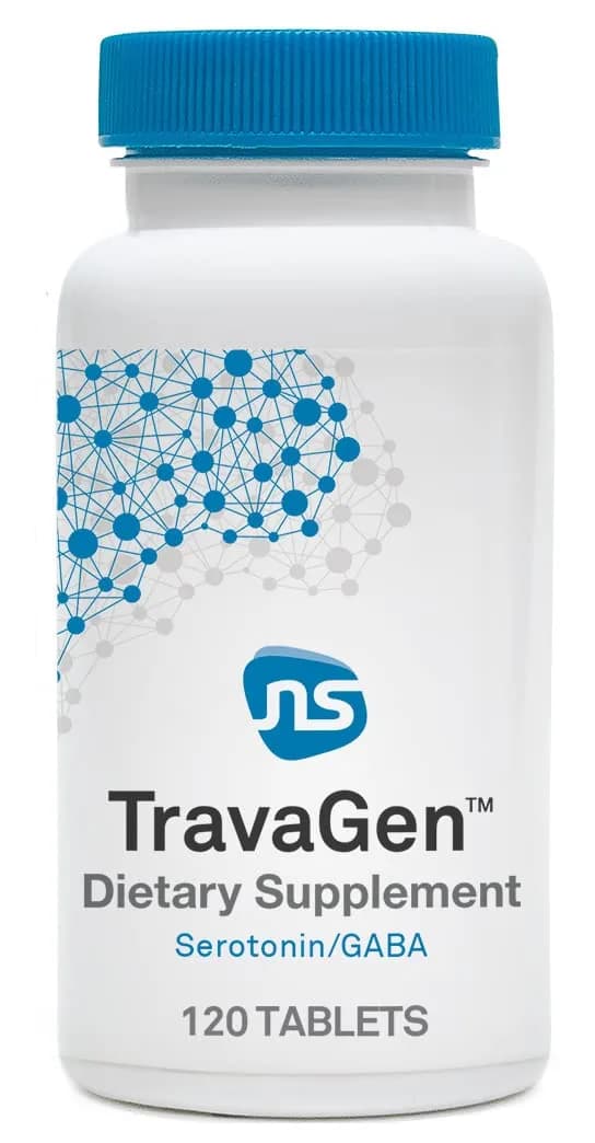 NeuroScience TravaGen Emotional Support & Stress Relief Supplement, 120 ct | Mood & Sleep Support with L-Tryptophan & B12