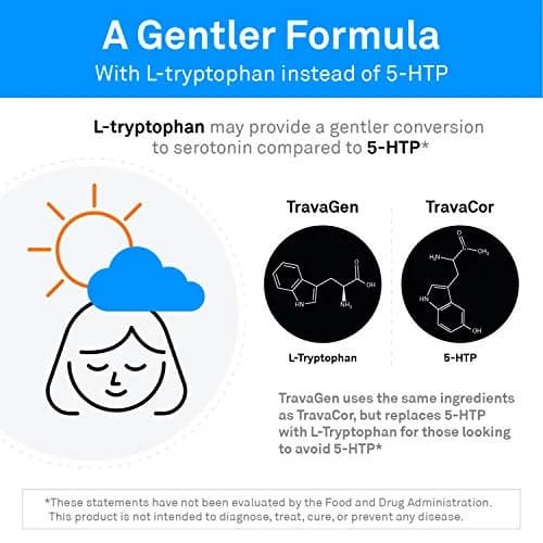 NeuroScience TravaGen Emotional Support & Stress Relief Supplement, 120 ct | Mood & Sleep Support with L-Tryptophan & B12 thumbnail 2