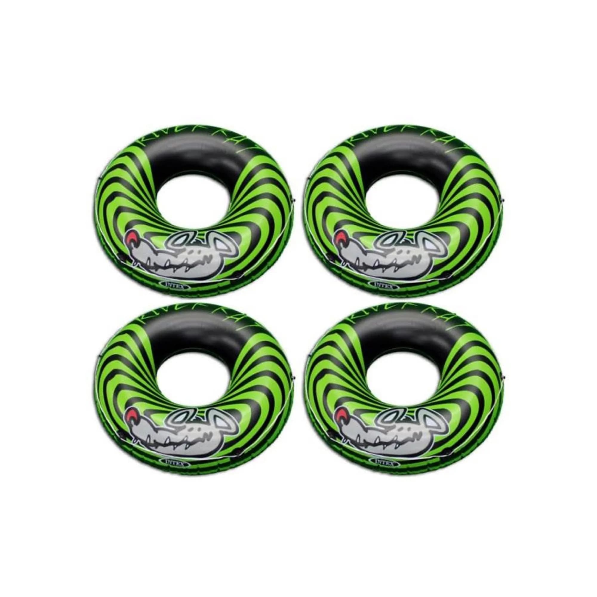 Intex River Rat Inflatable Swim Tube & Floating Lounge Raft 48in | Heavy-Duty Vinyl, 4-Pack — Multi-color