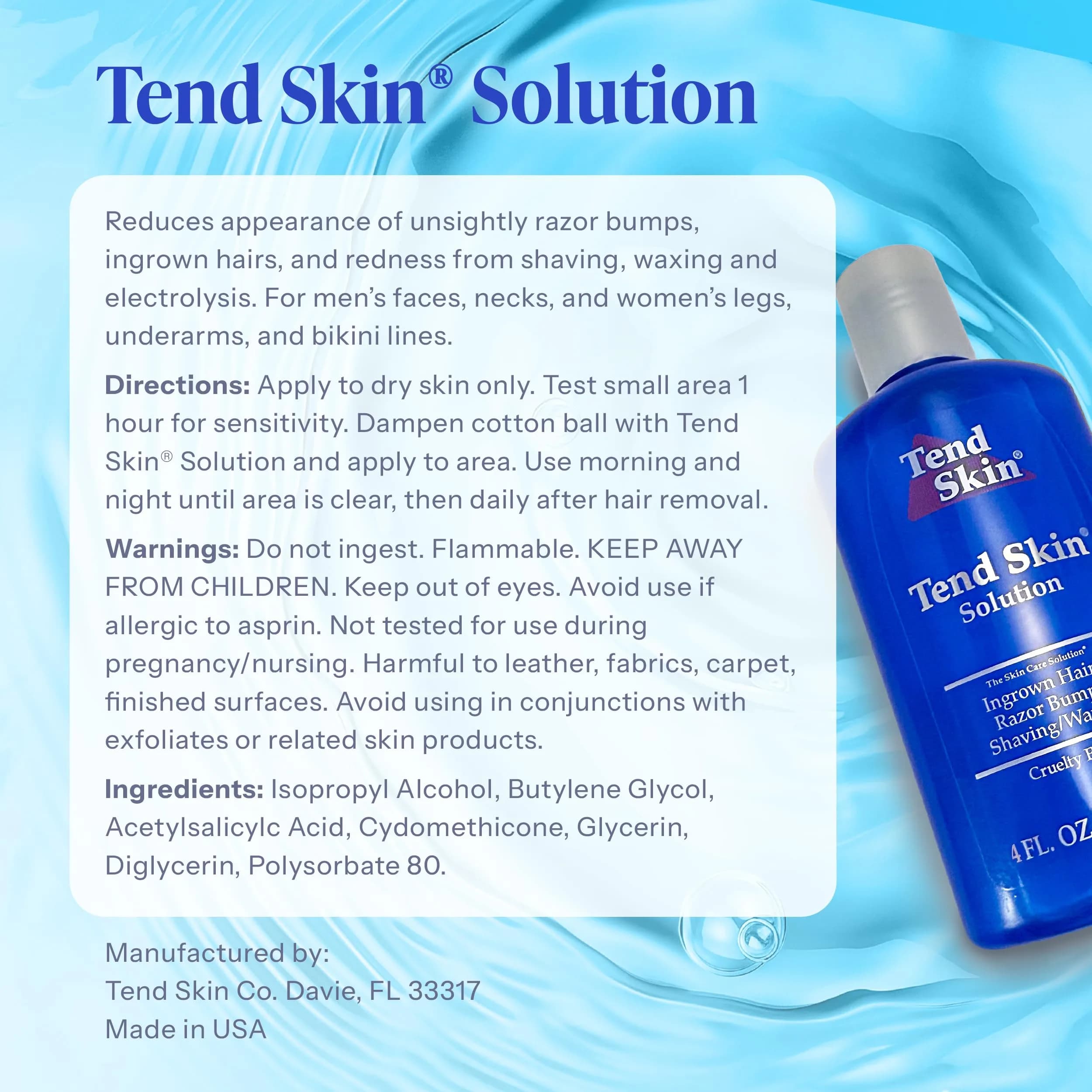 Tend Skin Solution for Razor Bumps and Ingrown Hair, 118ml (4 Fl Oz) | Post-Shave & Waxing Treatment - view 8