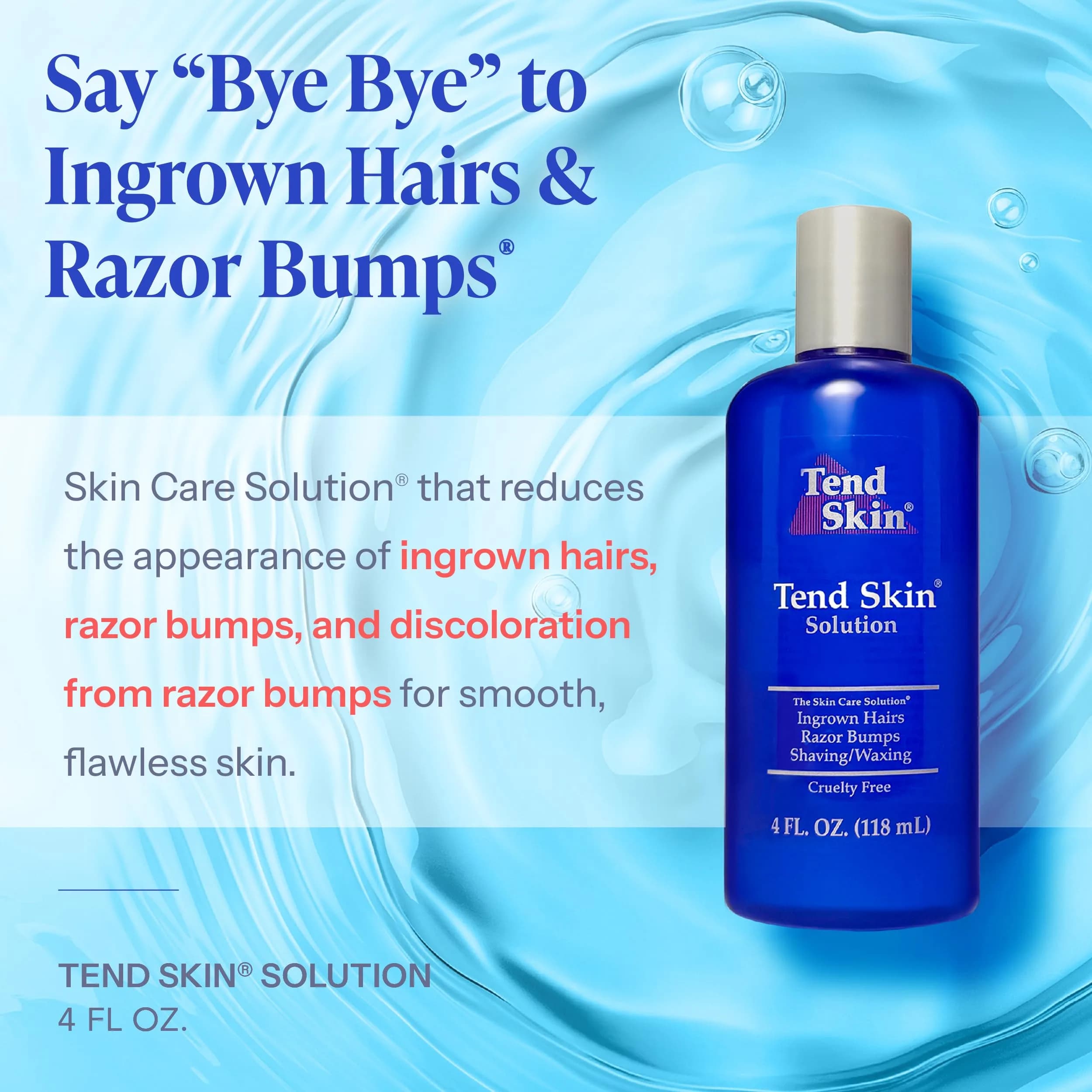 Tend Skin Solution for Razor Bumps and Ingrown Hair, 118ml (4 Fl Oz) | Post-Shave & Waxing Treatment - view 2