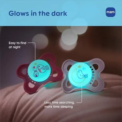 MAM Original Baby Pacifiers 0-6 Months, Glows in The Dark, 2 Pack | Developed with Pediatric Dentists thumbnail 5