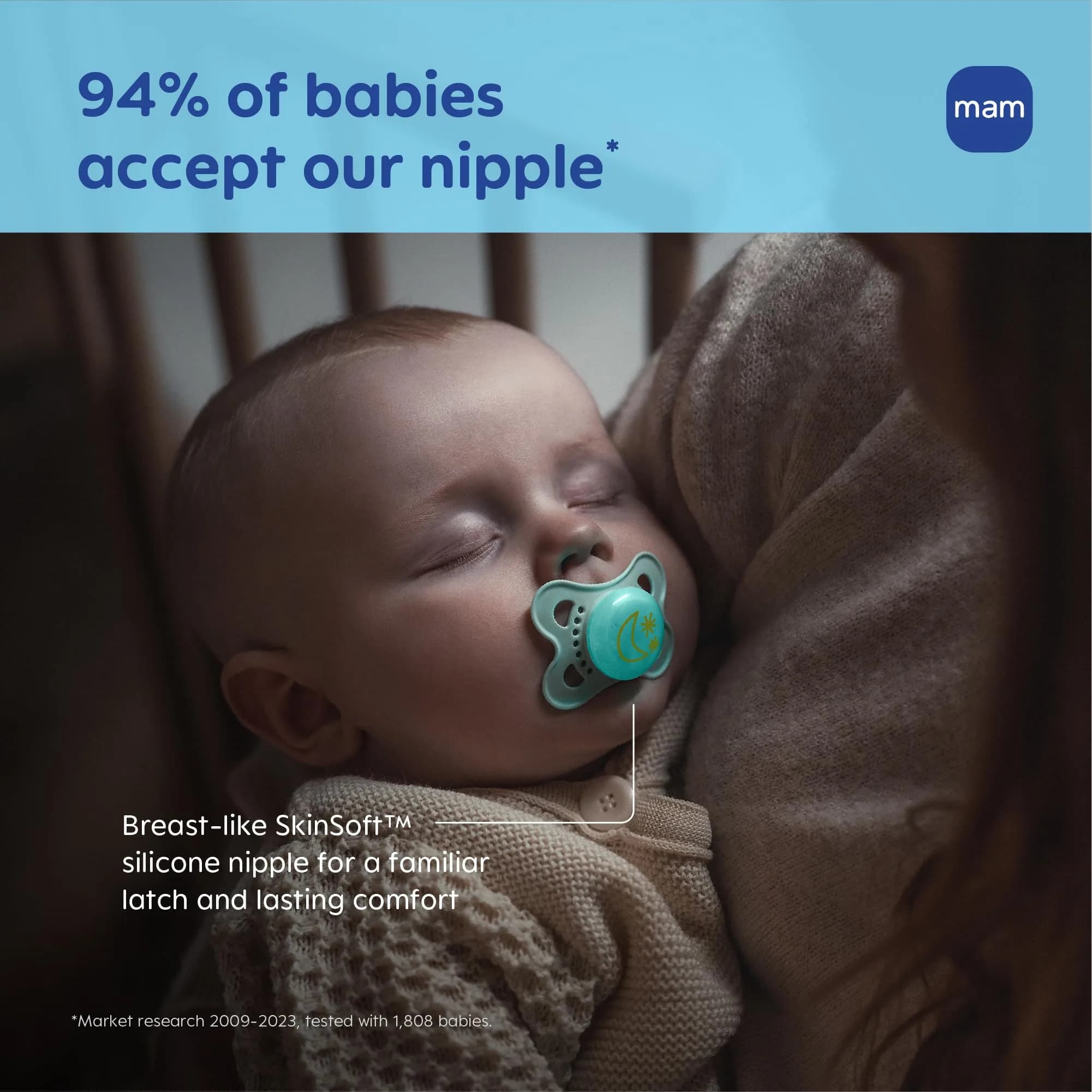 MAM Original Baby Pacifiers 0-6 Months, Glows in The Dark, 2 Pack | Developed with Pediatric Dentists - view 6