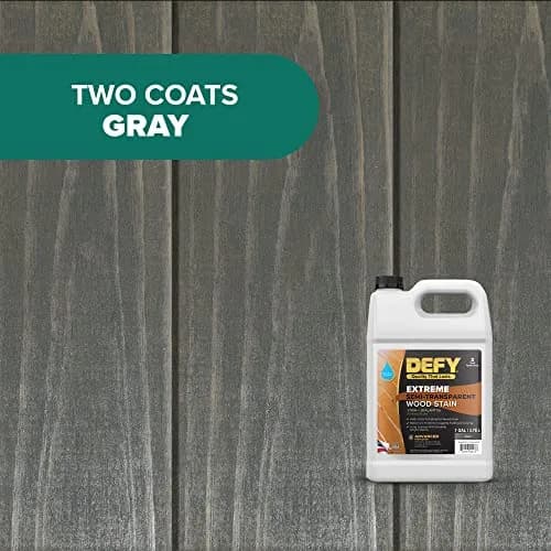 DEFY Extreme Semi-Transparent Outdoor Wood Stain and Sealer in One, Gray, 1 Gallon | UV & Water Resistant for All Wood Types thumbnail 3