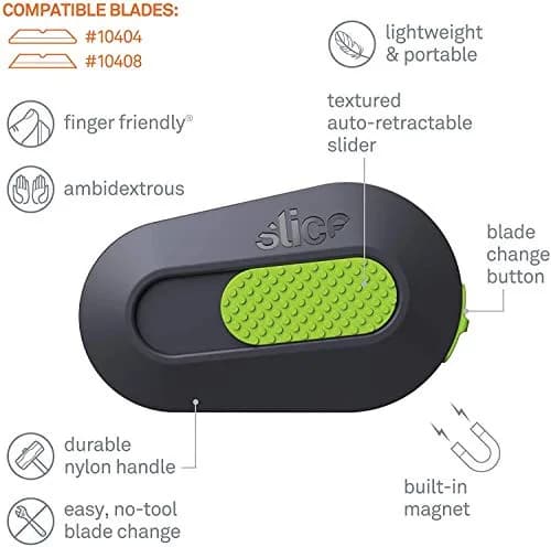 Slice Auto-Retractable Mini Box Cutter 12 Pack | Safe Ceramic Blade for Packaging & More thumbnail 2