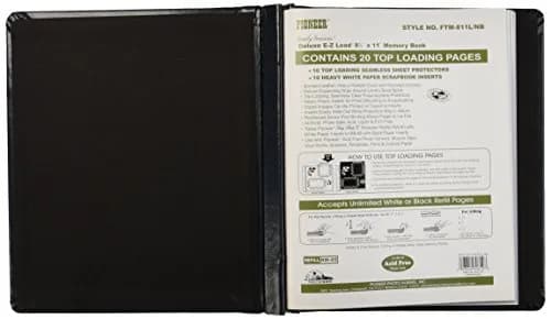 Pioneer Photo Albums 20-Page Family Treasures Deluxe Navy Blue Bonded Leather Cover Scrapbook for 8.5 x 11-Inch Pages thumbnail 2