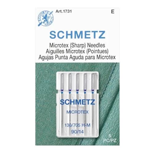 SCHMETZ Microtex Sharp Sewing Machine Needles 90/14 (5-Needle Card) | Precision Quilting & Topstitching thumbnail 1
