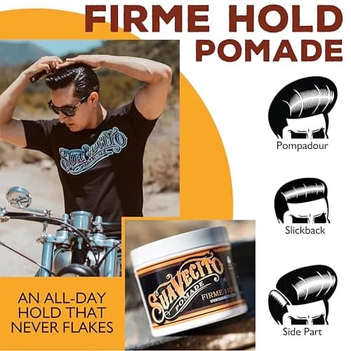 Suavecito Pomade Firme (Strong) Hold 4 oz | Water-Based Wax Like Flake Free Hair Gel for Men & Women thumbnail 4