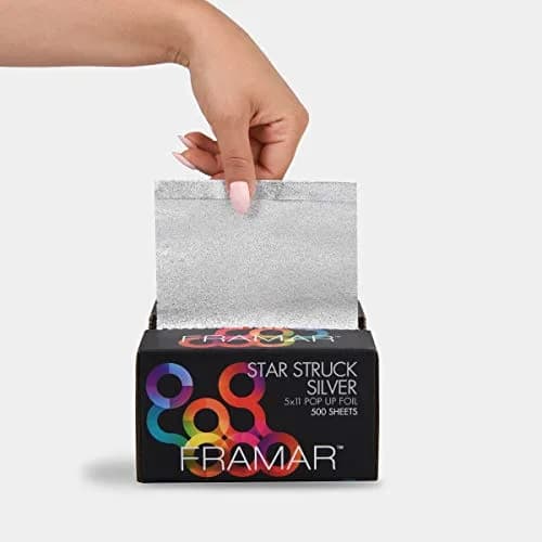 Framar Silver Hair Foils For Highlighting, 500 Count (Pack of 1) | Professional Embossed Foil Sheets thumbnail 5