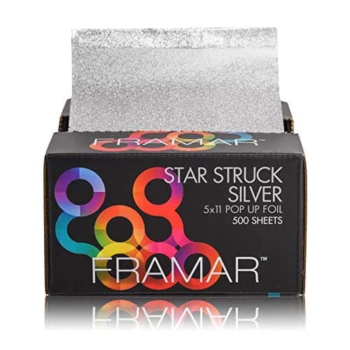 Framar Silver Hair Foils For Highlighting, 500 Count (Pack of 1) | Professional Embossed Foil Sheets thumbnail 1