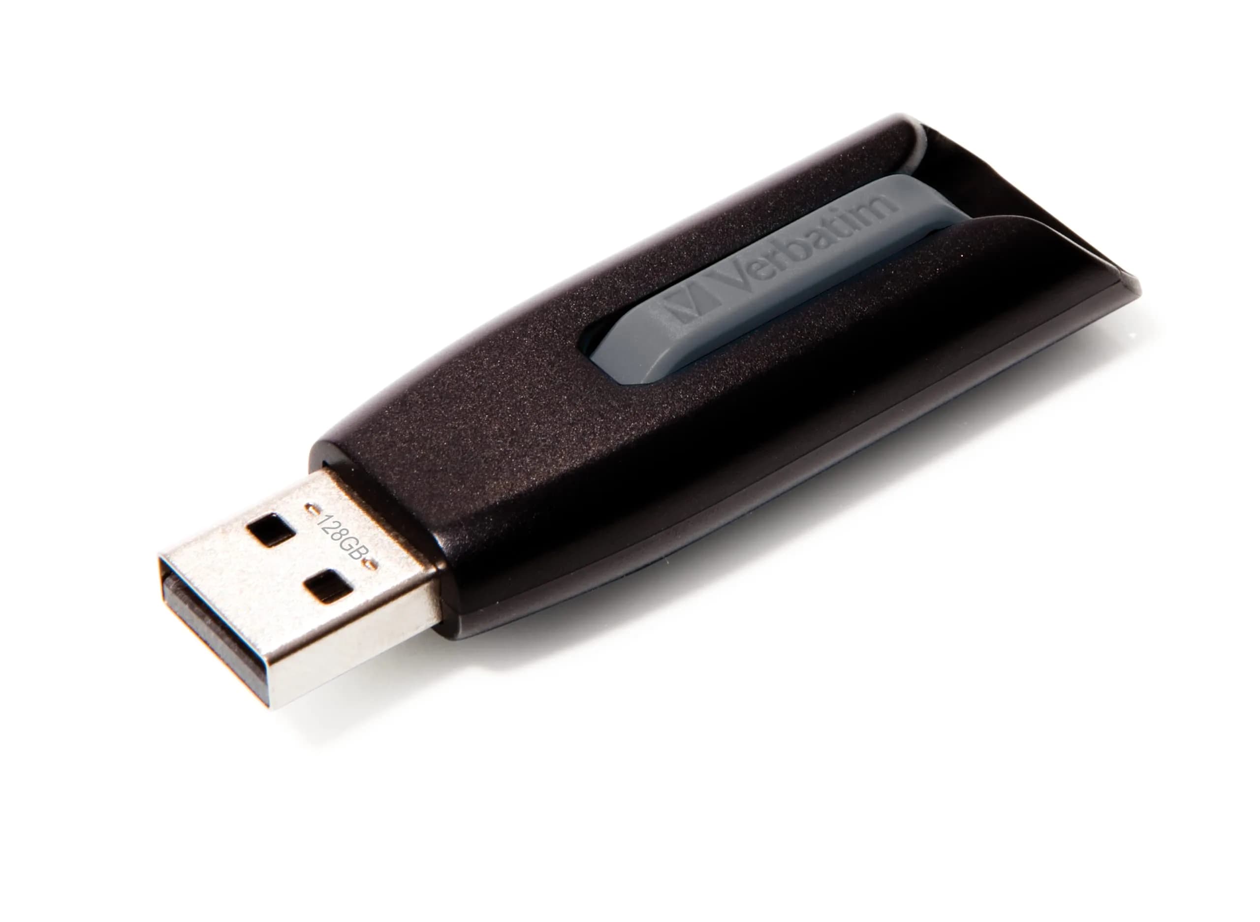 Verbatim 128GB USB 3.0 Store 'n' Go V3 Flash Drive - Gray | Cap-Less & PC/Mac Compatible