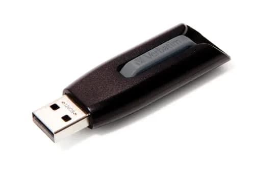Verbatim 128GB USB 3.0 Store 'n' Go V3 Flash Drive - Gray | Cap-Less & PC/Mac Compatible thumbnail 1