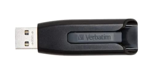 Verbatim 128GB USB 3.0 Store 'n' Go V3 Flash Drive - Gray | Cap-Less & PC/Mac Compatible thumbnail 2