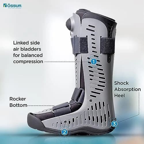 Ossur Rebound Air Walker Boot | Comfortable Walking Boot with Compression Straps & Air Pump Rocker Bottom (X-Large, High Top) thumbnail 4