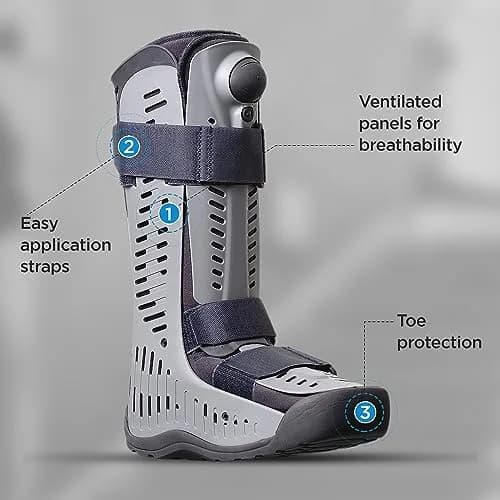 Ossur Rebound Air Walker Boot | Comfortable Walking Boot with Compression Straps & Air Pump Rocker Bottom (X-Large, High Top) thumbnail 5