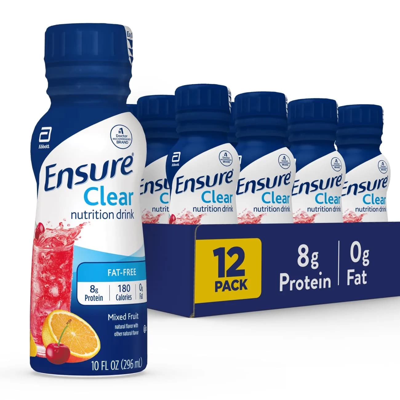 Ensure Clear Mixed Fruit Nutritional Drink 296ml (10 fl oz) | 8g Protein, 15 Vitamins & Minerals | Fat-Free