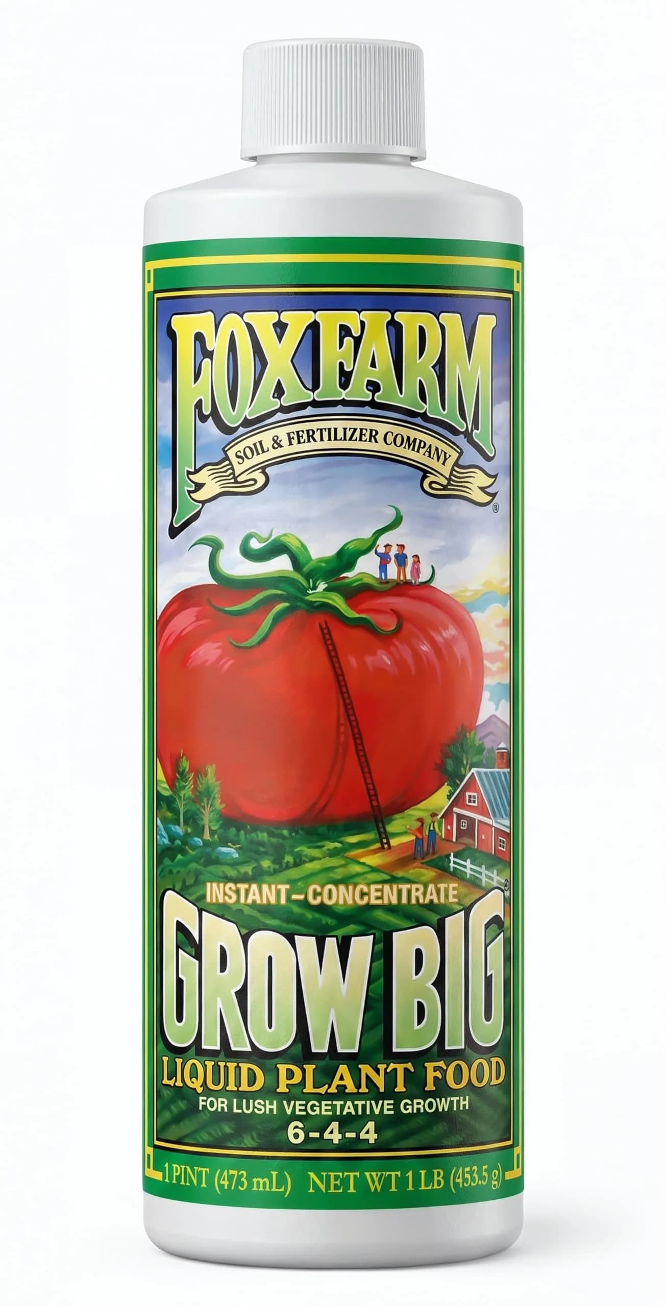 FoxFarm Grow Big Liquid Plant Food 6-4-4 | Supports Lush Vegetative Growth & Fast Nutrient Uptake — 0.125 Gallon
