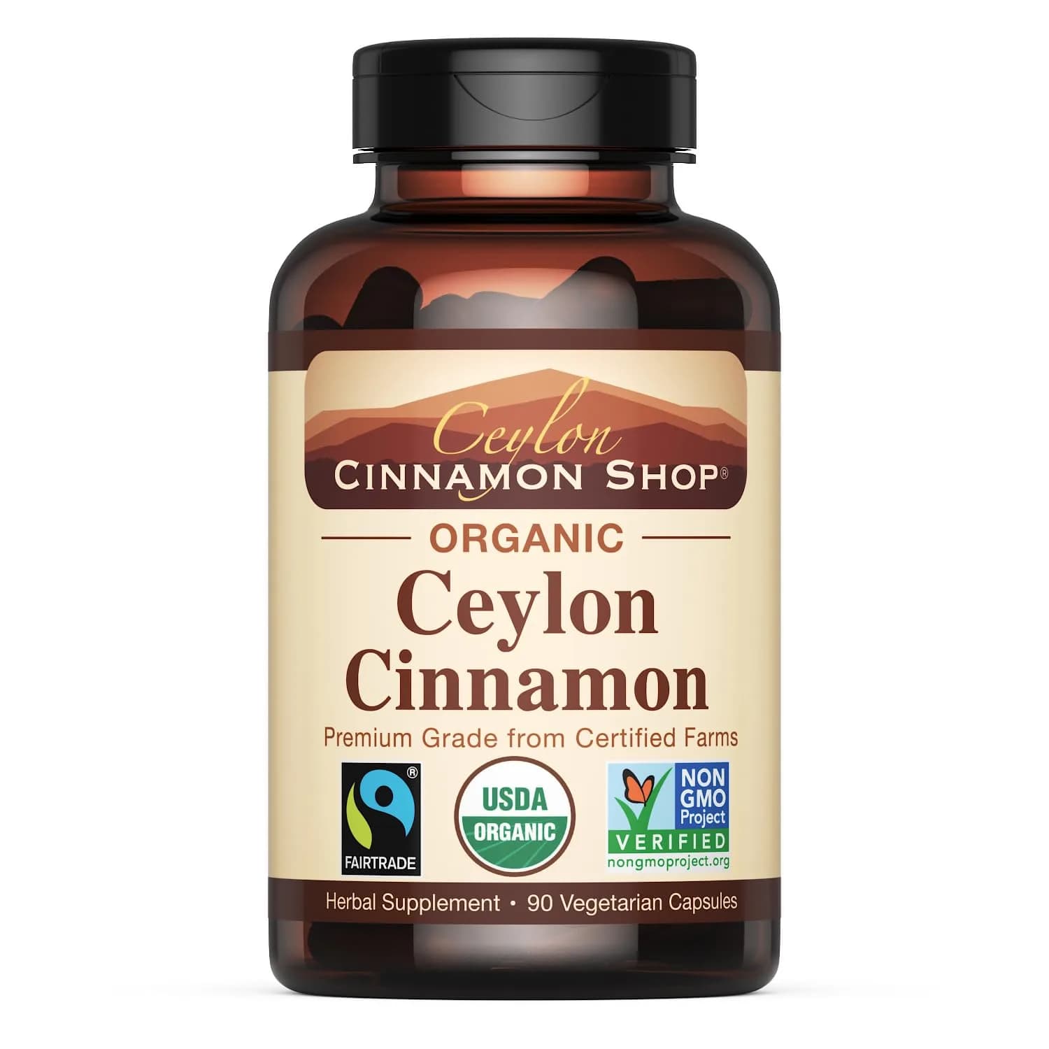 Ceylon Cinnamon Shop Organic Ceylon Cinnamon Capsules, 90 Count | USDA Certified, Vegan, Gluten-Free